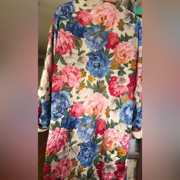 NWT Gorgeous ADONNA Colorful Lined Heavy Floral Long Robe - Picture 4 of 4